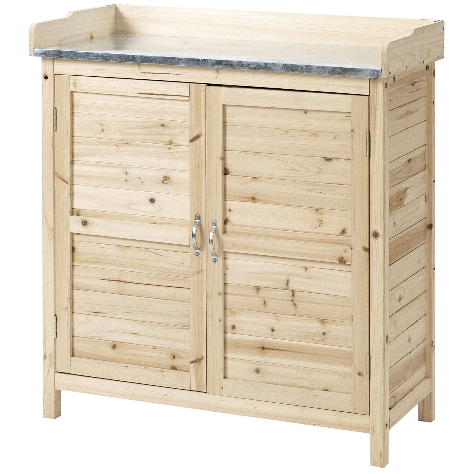 tuinkast houten apparatuur kast kast met 2 planken nature