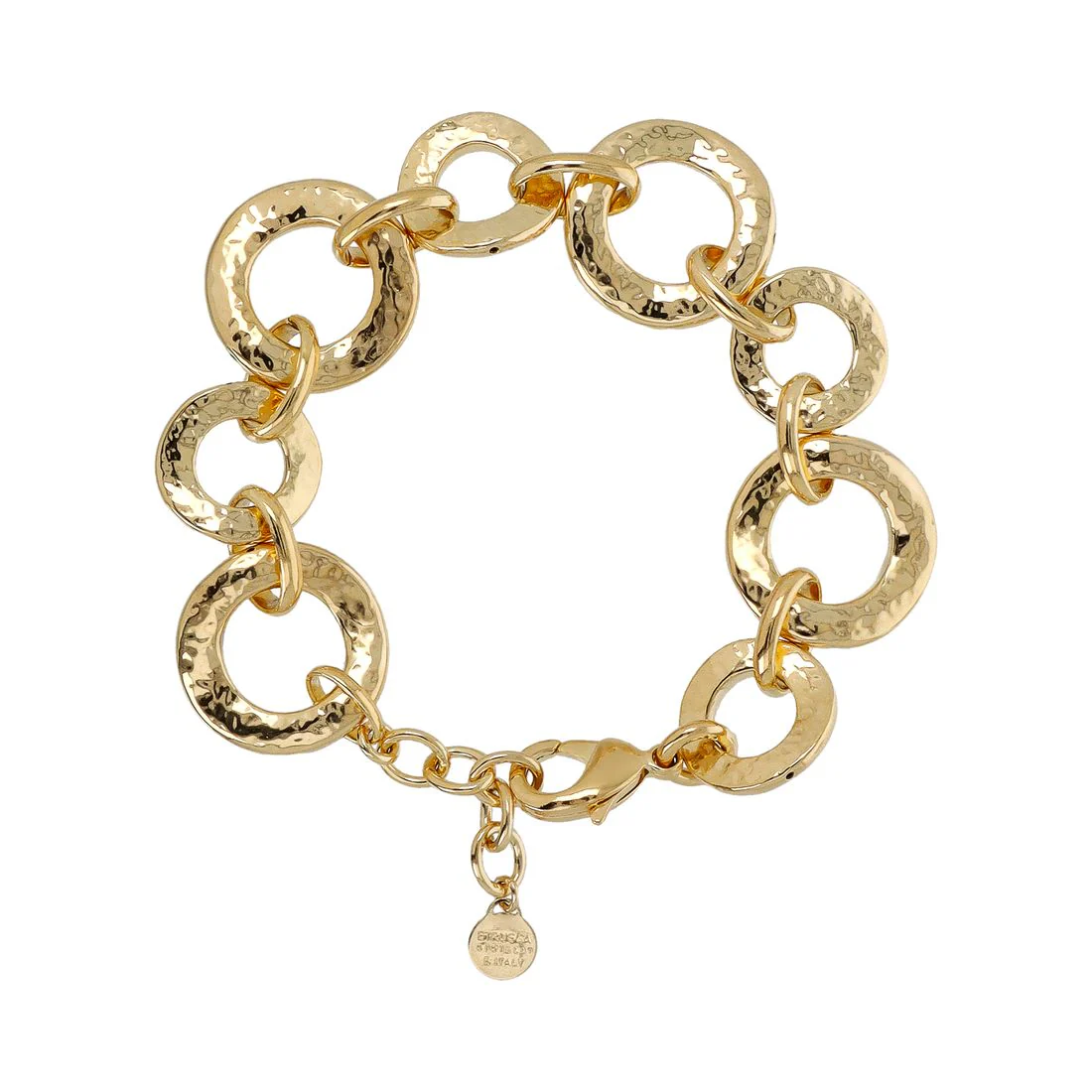 Bracciale Etrusca Gioielli anelli graduati texture martellata WSET00736.YG