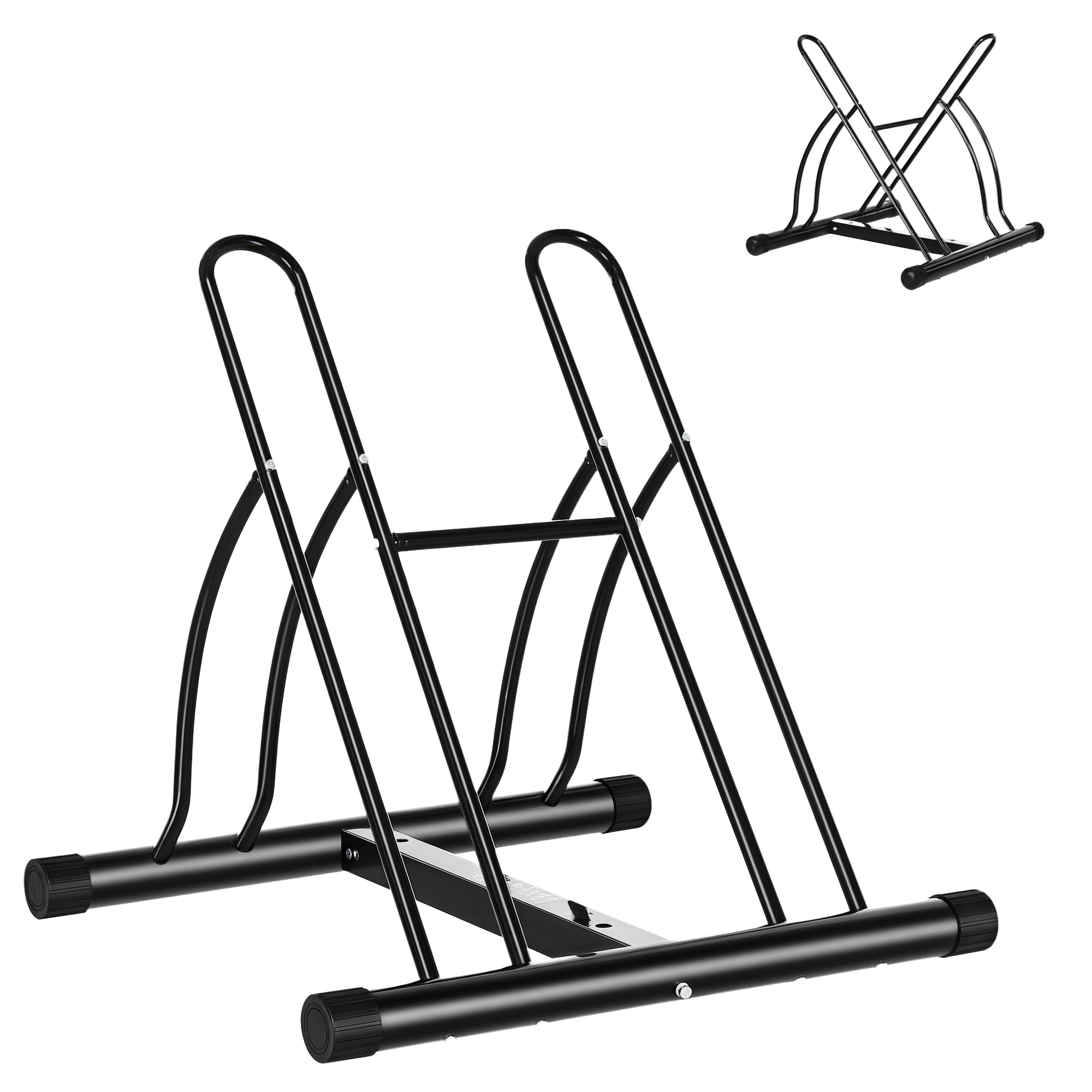 HOMCOM Fahrradständer, Montageständer, Fahrrad Zubehör, Metall, Schwarz, 60 x 54 x 57