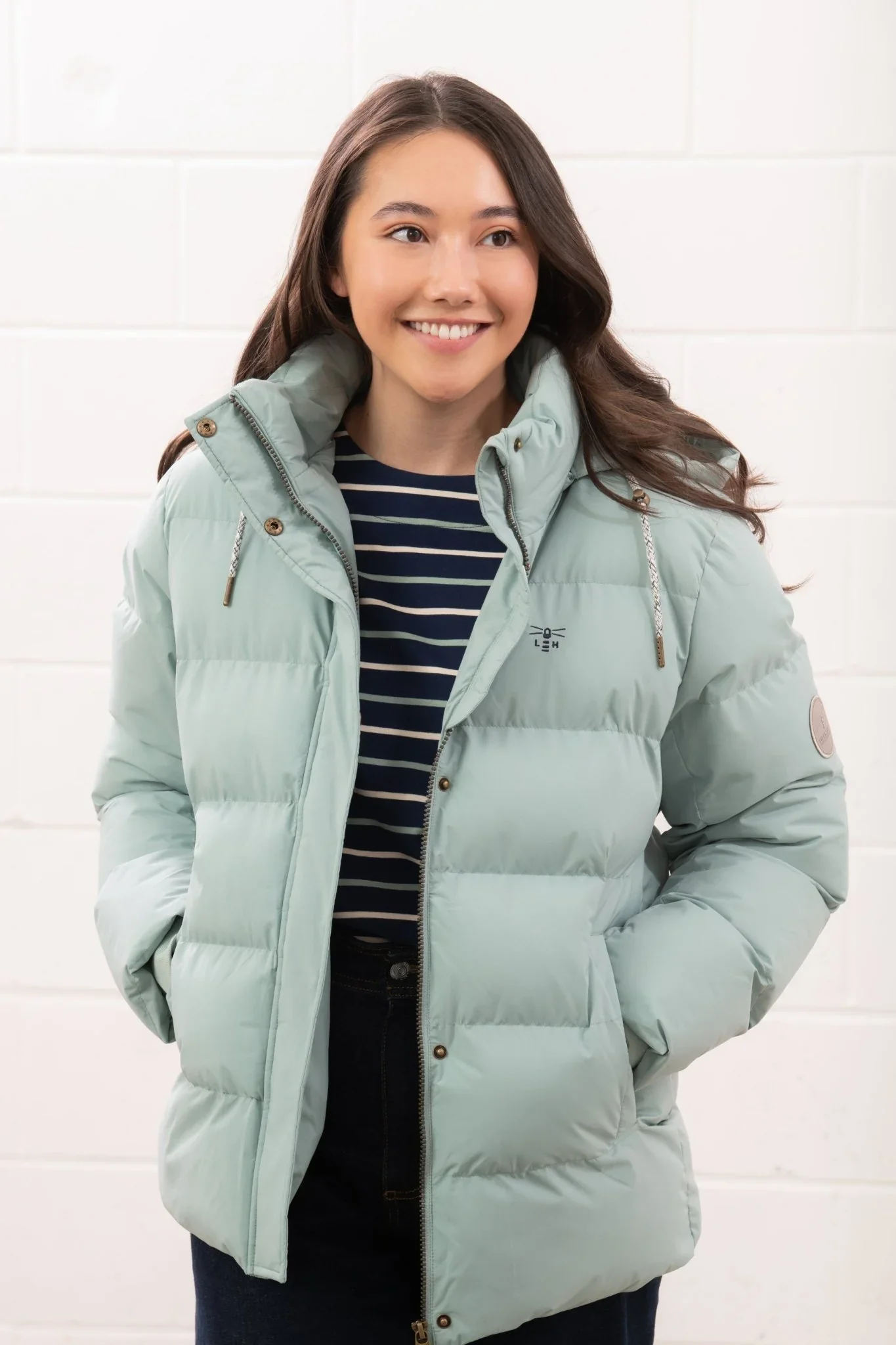 Lighthouse Margot Short Padded Jacket - Irish Cream & Sage