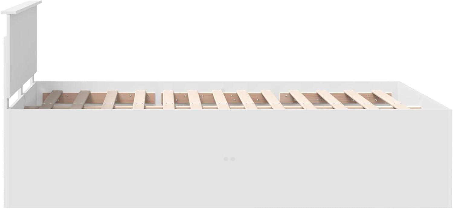 Generico Struttura del Letto Bianco 140 x 200 cm Legno Multistrato,Mobili,Set di mobili,Bianco,61.7 kg,3408578