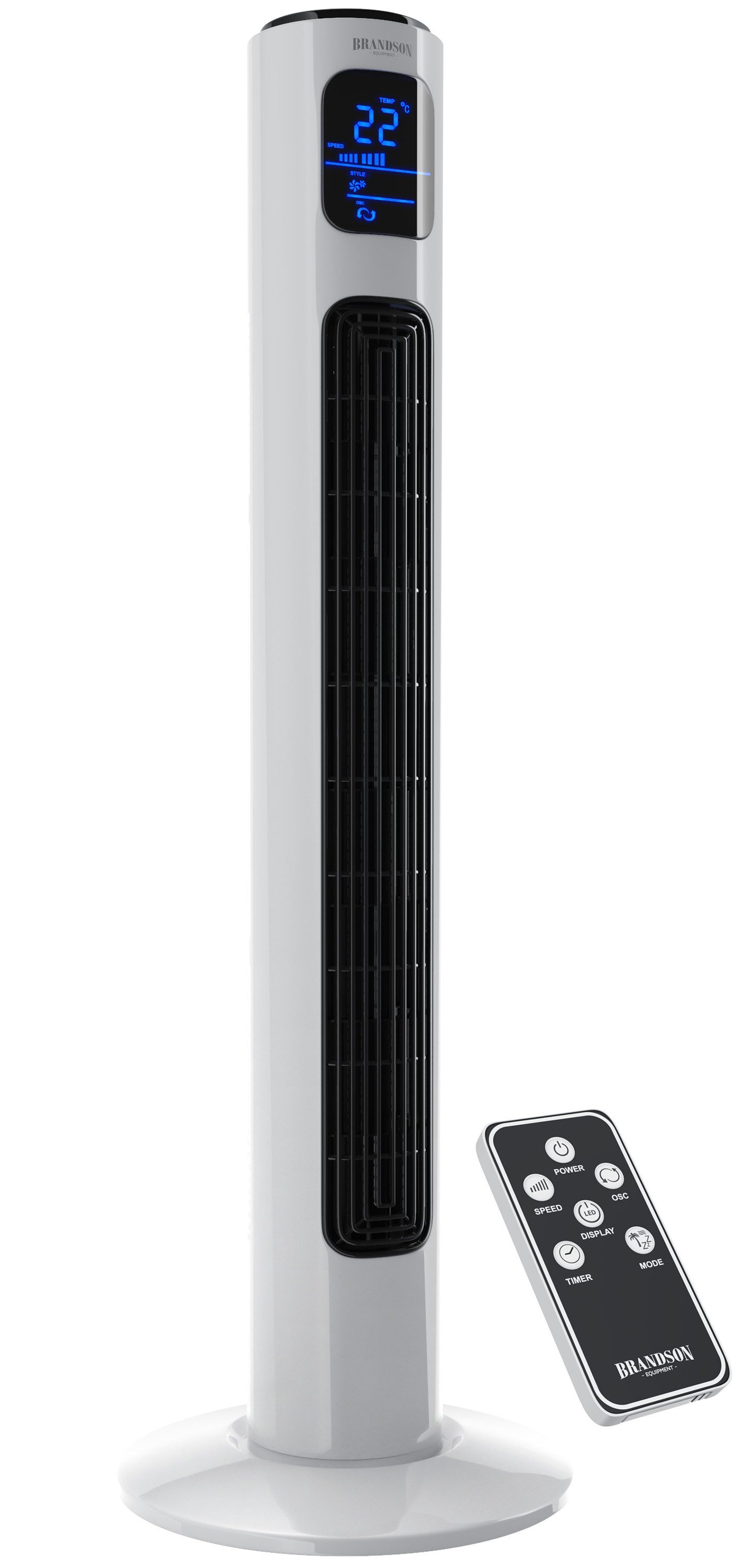Turmventilator Oszillation 65°, Timer, Fernbedienung, Standventilator 96cm, Weiß