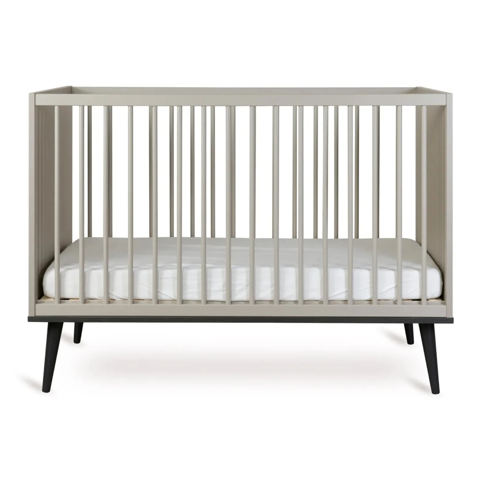 2025 Lettino per bambini Quax Flow Collection – Grigio e Nero | Regolabile in 3 altezze | Certificato FSC | Include rete a doghe, senza materasso