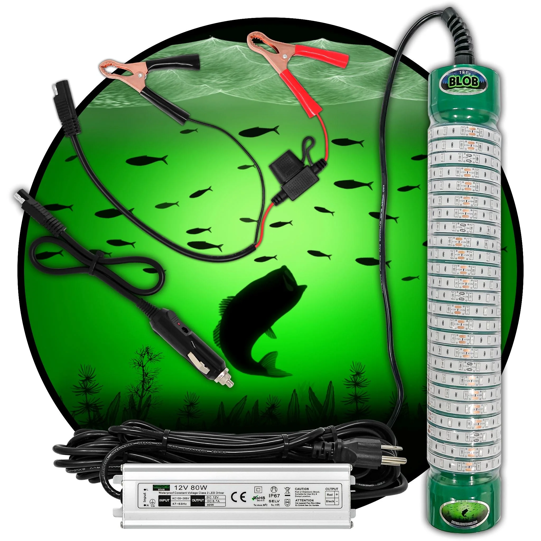Create your Own Green Blob Outdoors: Lumen Underwater LED Fishing Light - Energy-Efficient, Versatile, Texas-Made  30ft Cord