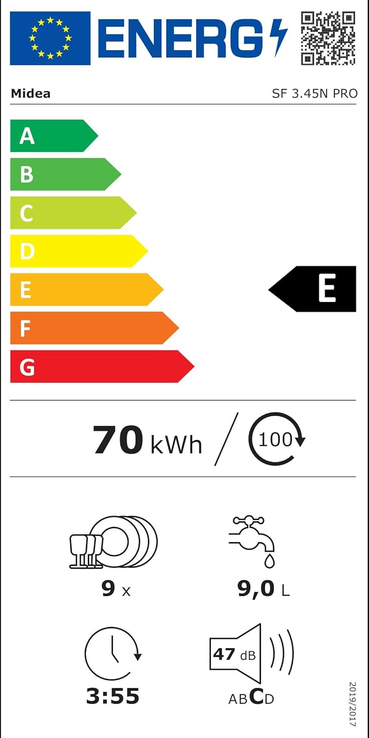 Midea Geschirrspüler Unterbau MDWEU1435XSS-W, 14 Maßgedecke, Spülmaschine 60 cm Teilintegrierbar mit WIFI, Extra Trocknung, 7 Programme, 47dB, 0-24h Startzeitverzögerung, Inox