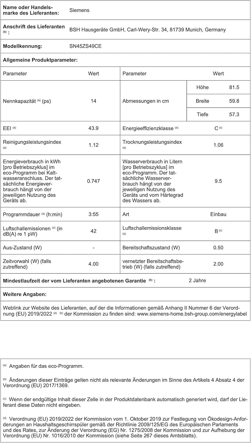 Siemens SN63EX14VE, iQ300 Smarter Geschirrsp��ler, Vollintegrierte Sp��lmaschine mit Besteckschublade, 60 cm, Auto T��r?ffnung dank autoOpen dry, Besonders leise durch iQdrive-Motor, infoLight aquaStop