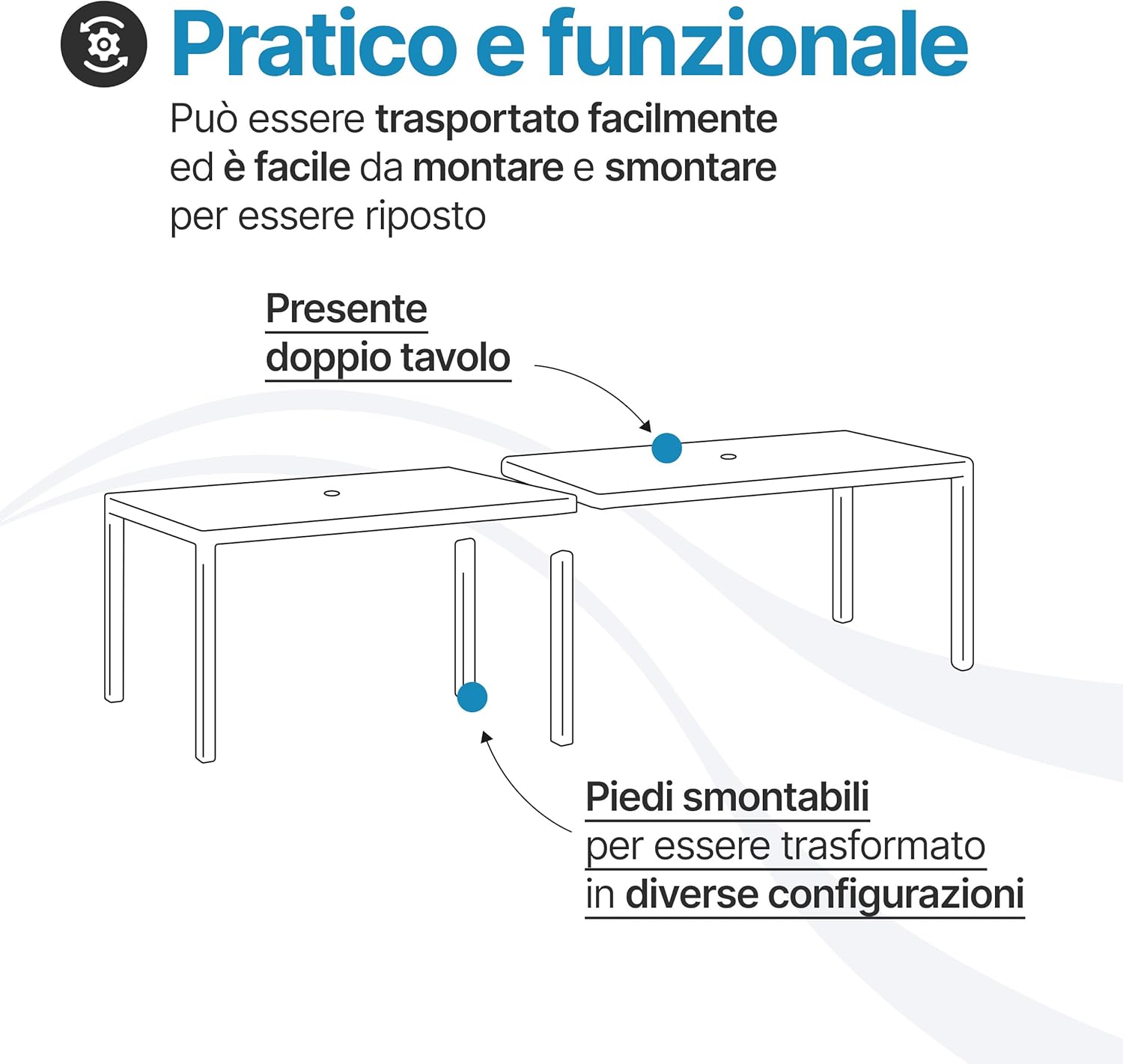 Tomaino - Garden Table with Chairs, Savana Set in Plastic, Outdoor Furniture in Polypropylene for Balcony Terrace (Black, Extendable Table and 10 Chairs)