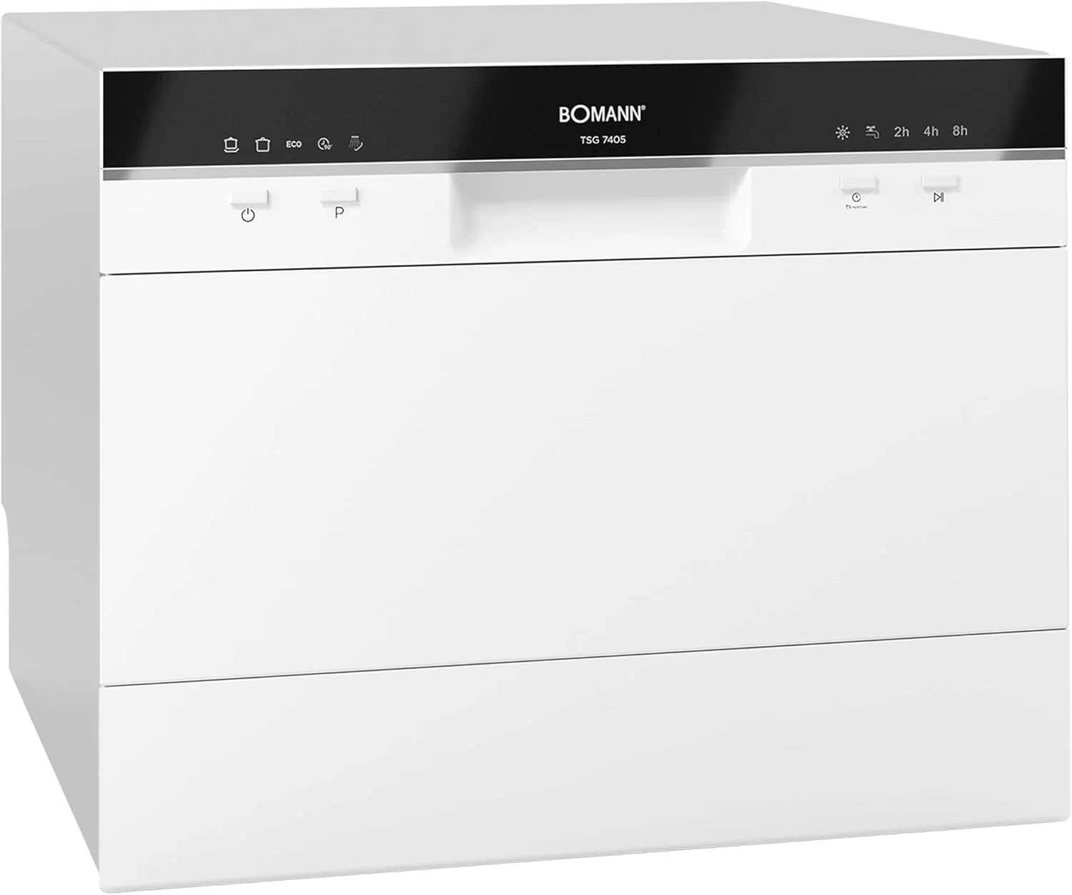 Bomann mini-vaatwasser met wateraansluiting | incl. slang | Stille tafelvaatwasser | Mini-vaatwasser voor kleine keukens/camping | Kleine vaatwasser met overloopbeveiliging | TSG 7405 wit