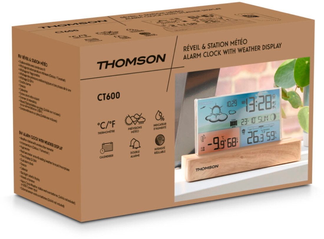 Wetterstation Wetterstation CT600 mit Radio Holz braun TH389203