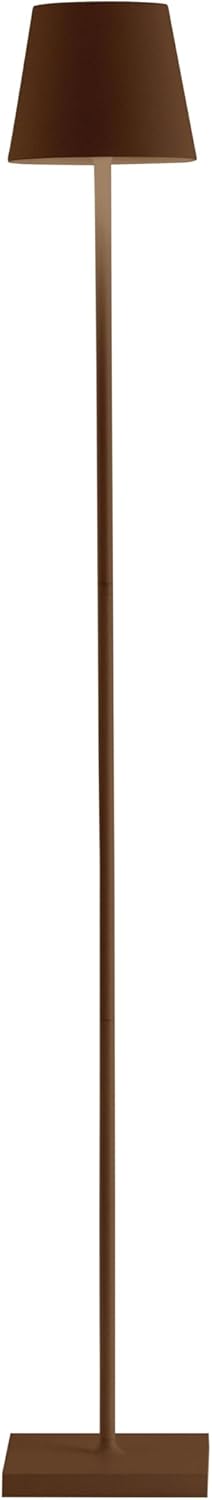 Zafferano, Poldina L, Rechargeable and Wireless Floor Lamp with Touch Control, Suitable for Living Room and Outdoor, Dimmer, 2200-3000 K, Adjustable Height 52-122 cm, Corten