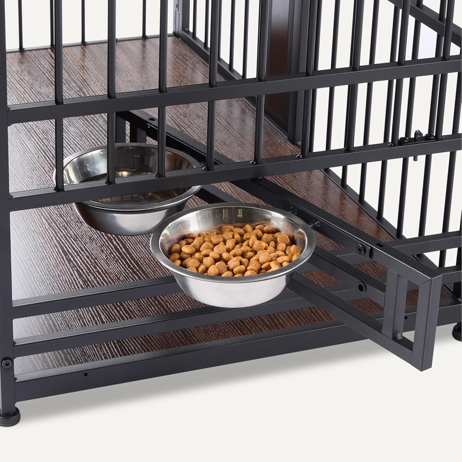 Amazon Basics Furniture Style Dog Crate, Two Bowls Included, 41