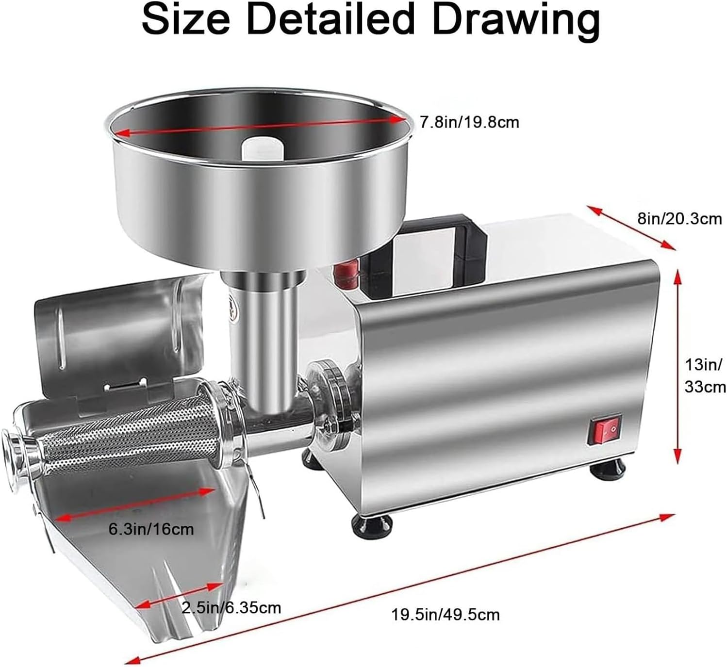 RayGenius 450w macchina per la confettura in acciaio inossidabile, setaccio per la confettura, macchina per la confettura a pressione di frutta, macchina per la pressatura a salsa.