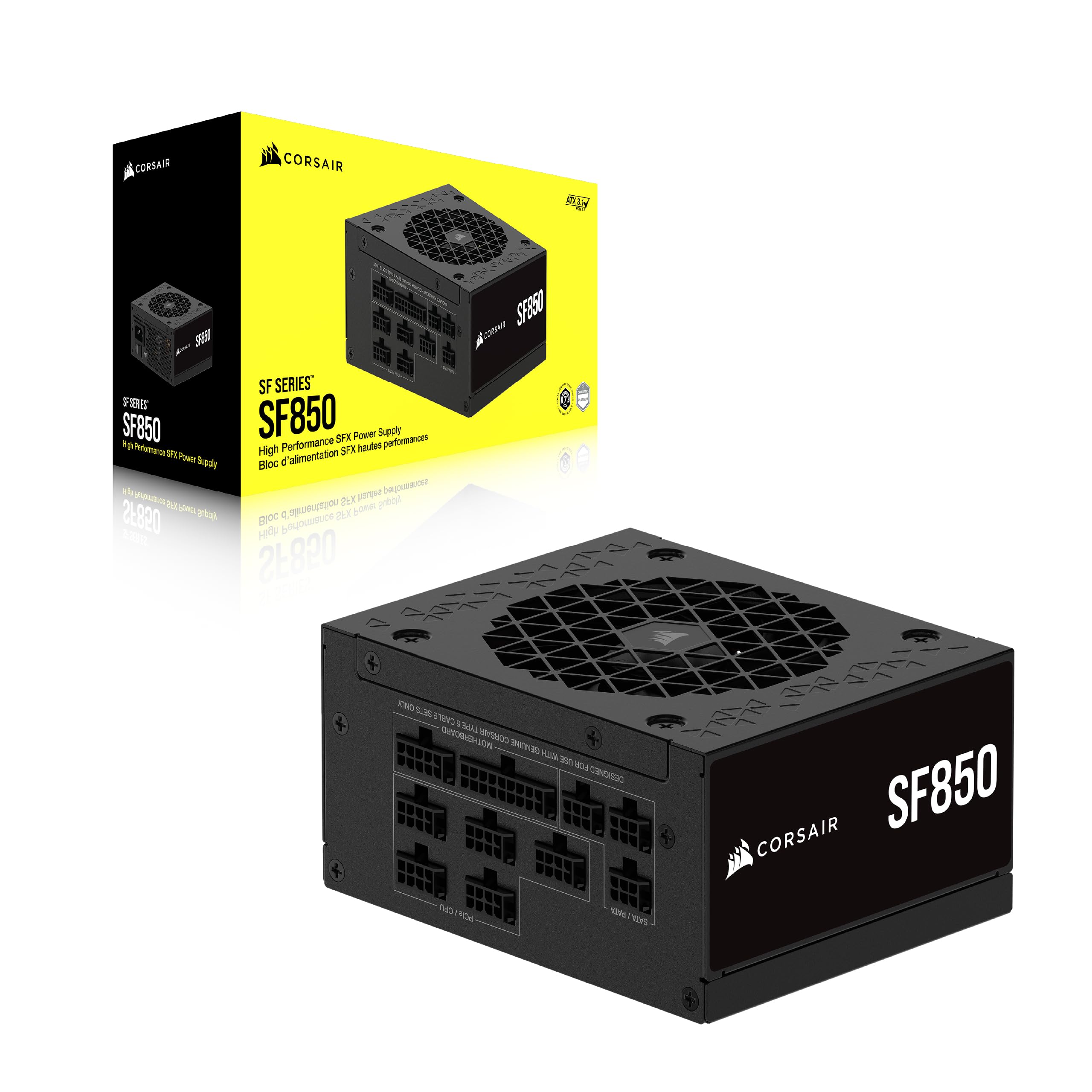 850-W-SFX-Netzteil SF850 80 PLUS Platinum vollständig modular ATX 3.1 PCIe 5.1 mit SFX-to-ATX-Halterung