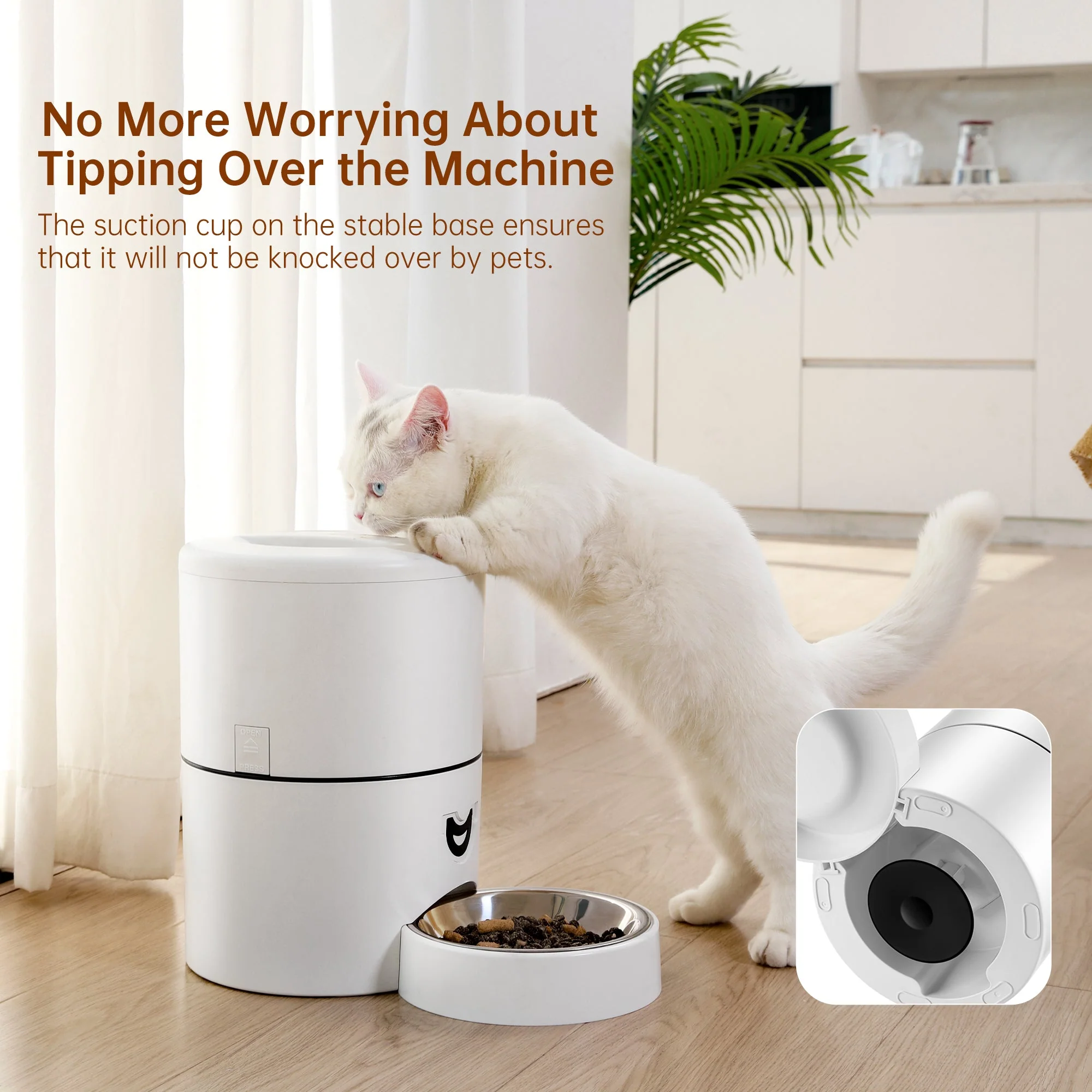 4L Automatic Pet Feeder �C App-Controlled with Scheduling & Battery Backup