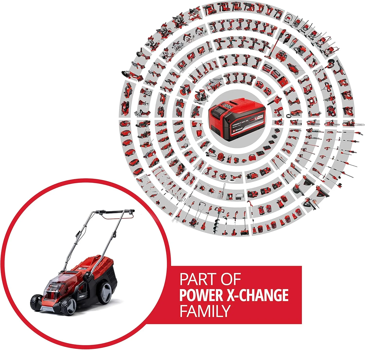 Einhell Accu grasmaaier GE-CM 36/36 Li Kit Power X-Change (36 V, 36 cm maaibreedte, tot 400 m2, borstelloos, 40L opvangzak, 25-75 mm maaihoogte, incl. 2x 4,0 Ah accu + 2x lader)