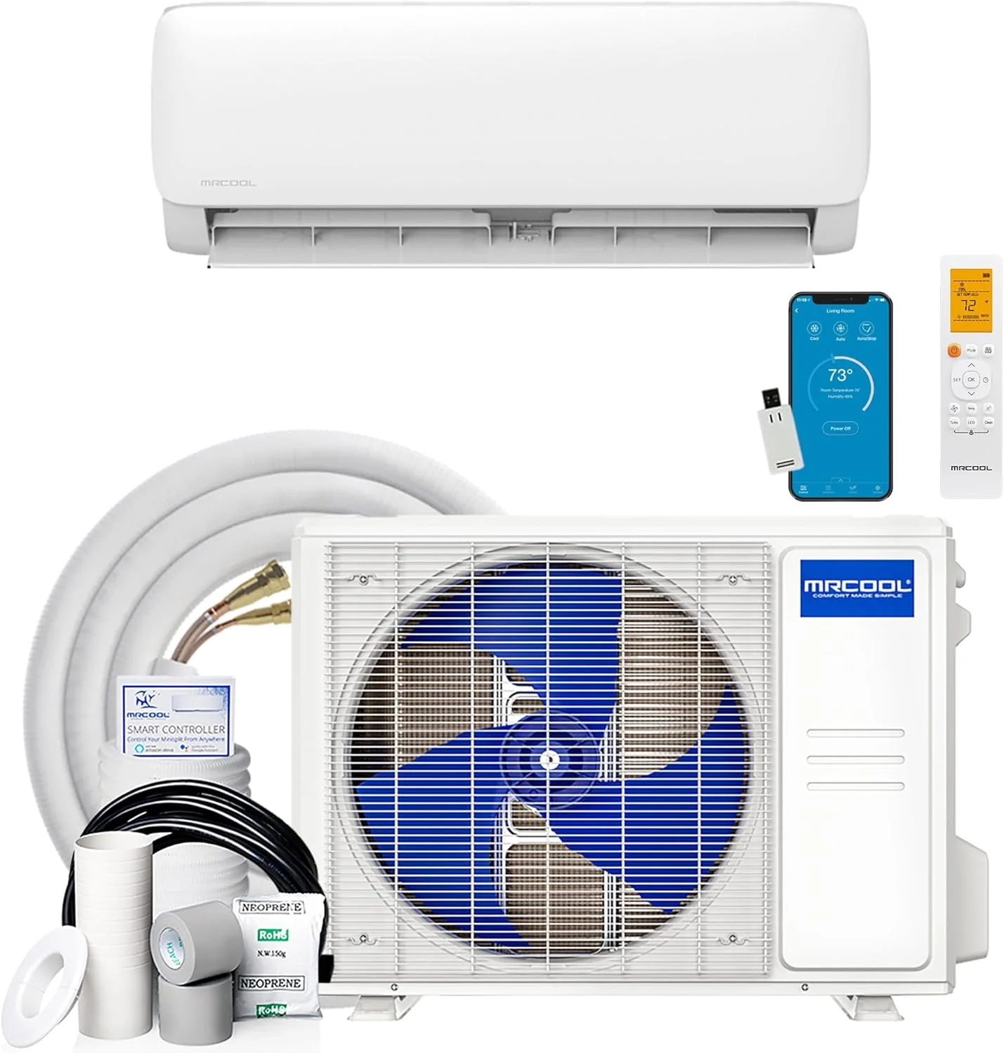 MRCOOL 24000 BTU 230V Ductless Inverter Mini Split Air Conditioner & Heat Pump System. Easy Pro Series - Wall-Mounted AC Unit w/Heating and Cooling for Home. Office & Commercial Space