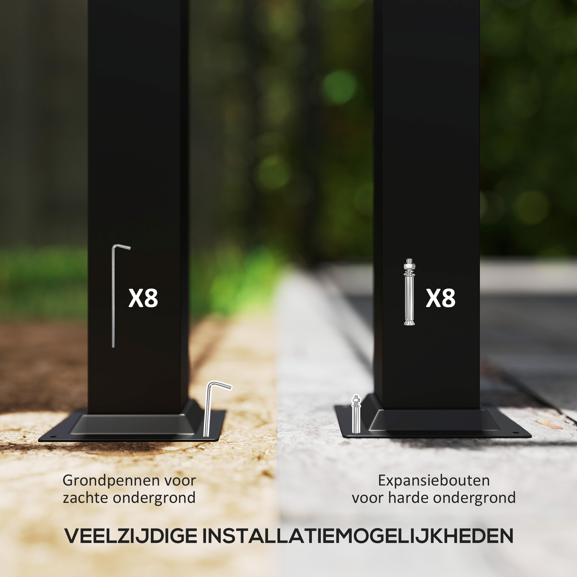 Outsunny Tuin Pergola, 3 x 3 m, Uitschuifbaar Dak en Magneetpad, Buiten Luifel, Tuinpaviljoen, UPF30+, Metaal, Cr��mewit