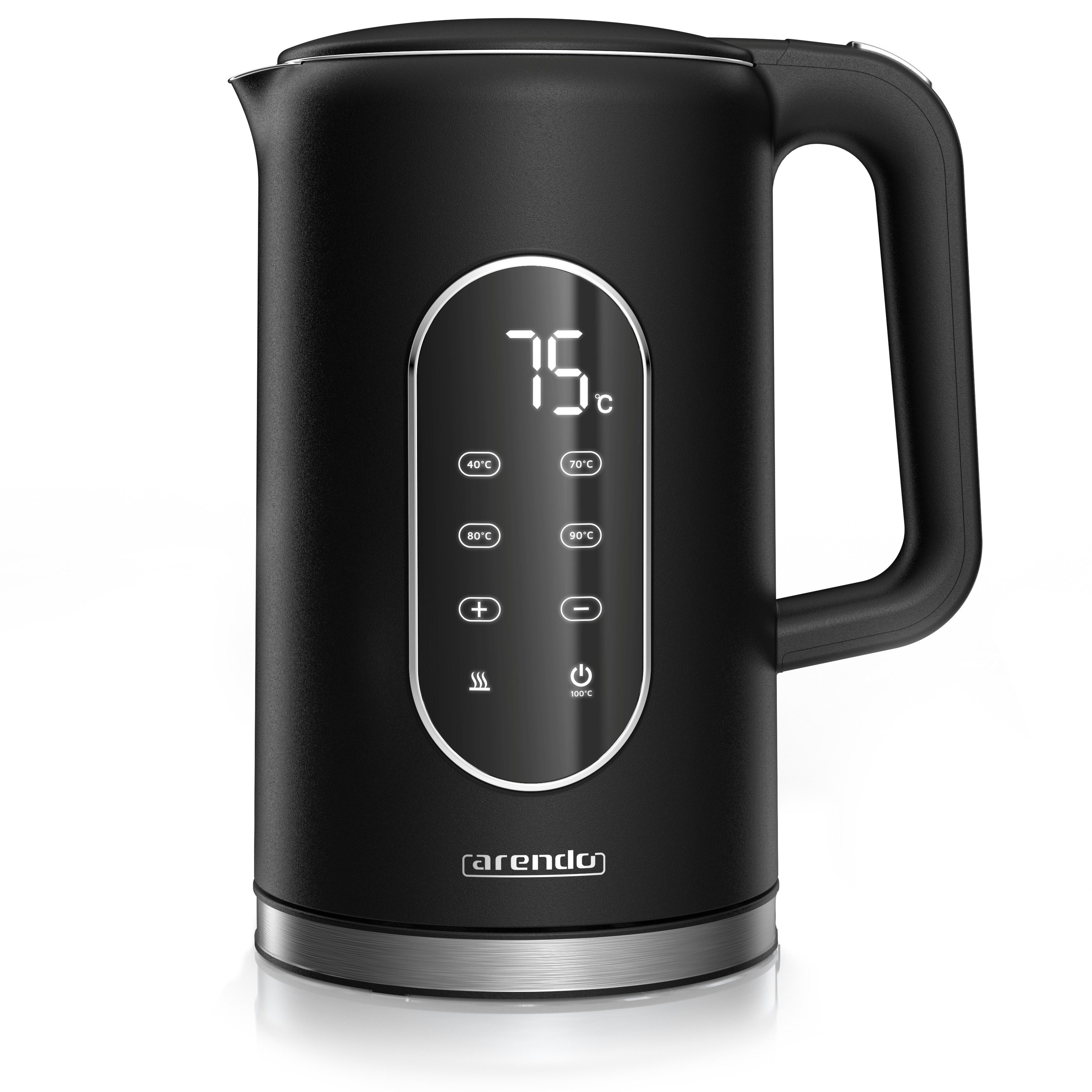 Wasserkocher aus Edelstahl, Temperatureinstellung 40°-100°C mit Anzeige, Teekocher