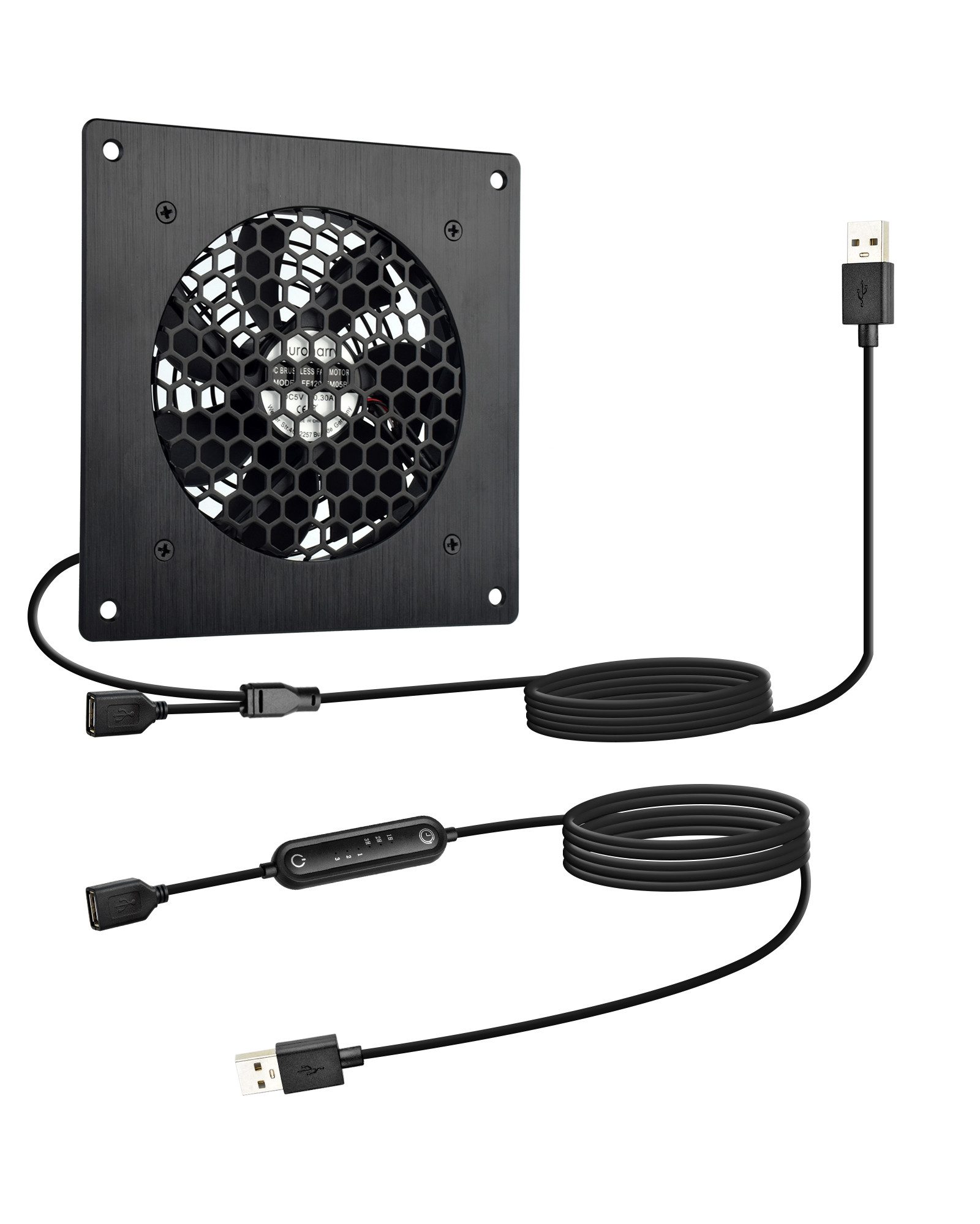 Mini USB-Ventilator USB 120mm leiser Lüfter, 6-Windgeschwindigkeiten und Smart Timing