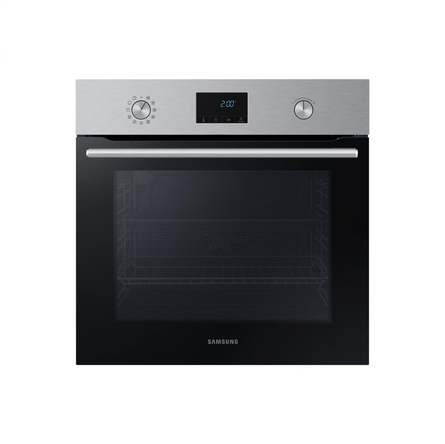 Horno Multifunción Samsung A NV68A1170BS, 1.8 kW, 68 L, Apertura Abatible, 7 Funciones de Cocción, Eficiencia A - Inox