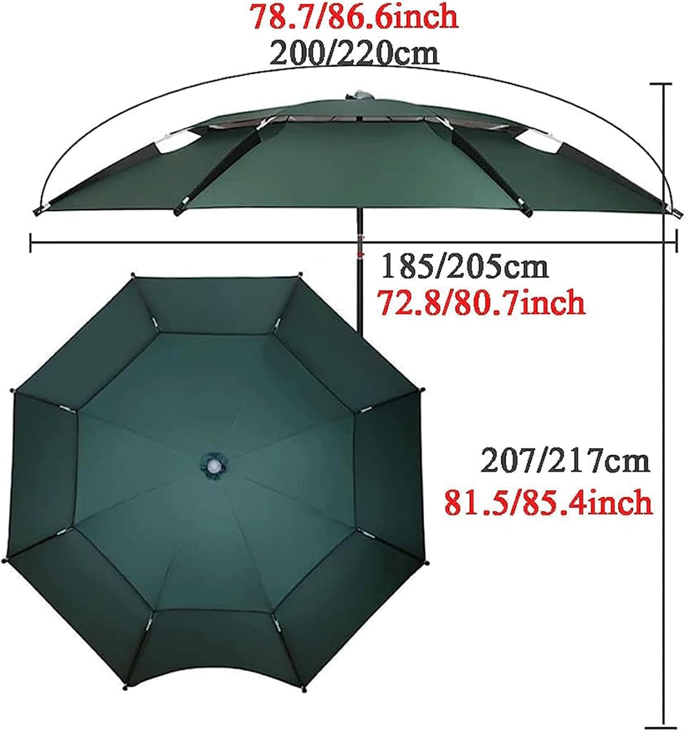 Gartenparasole Doppelschicht-Terrassenschirm, wasserdicht