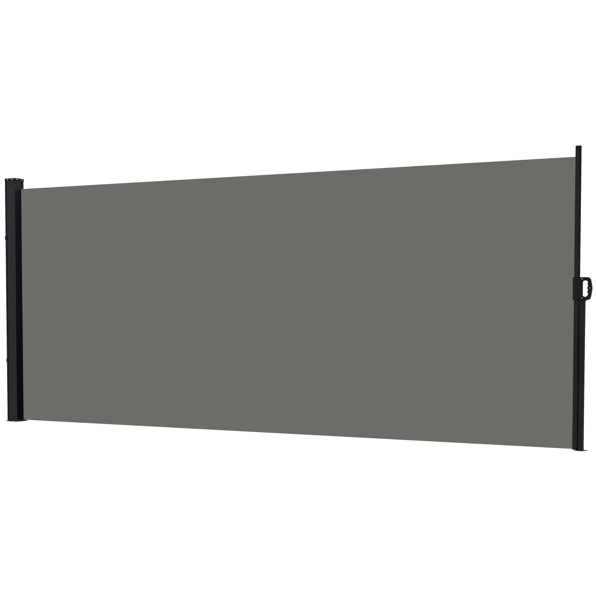 Outsunny Seitenmarkise Windschutz Paravent ausziehbar 4 x 1,80 m Alu. Polyester Anti-UV Hochdichtes 180 g/m² Dunkelgrau