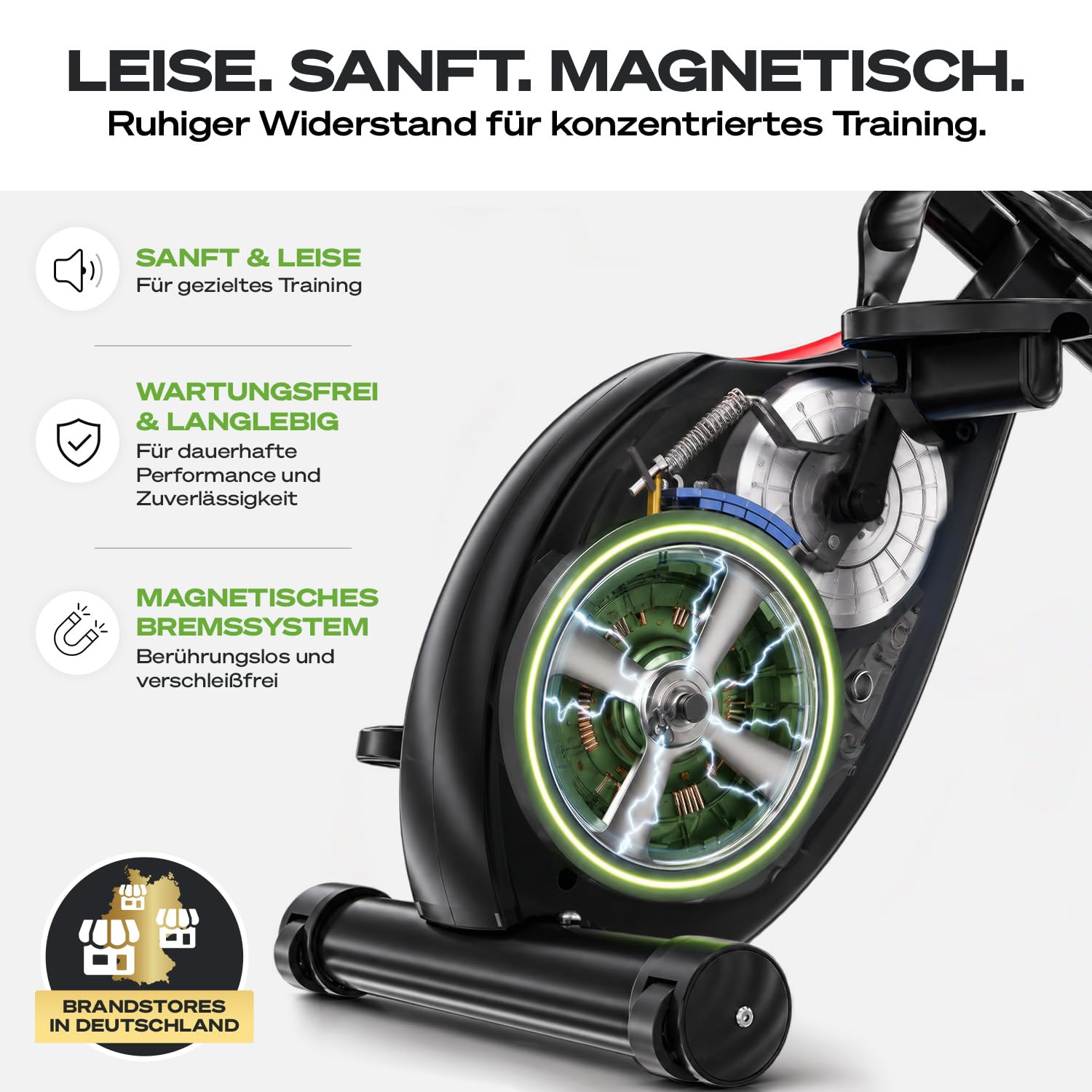 3-in-1 Heimtrainer Fahrrad klappbar mit tiefem Einstieg, X150, bis 150 kg, magnetischer Widerstand, LCD-Display