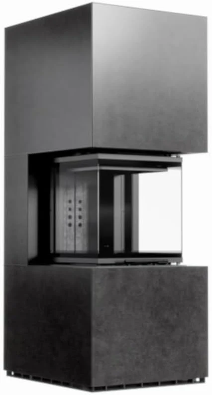kratki Elektrokamin, 8 kW, Schwarz, Kaminbausatz, NBC 500/500, niedrig, er Brennraum