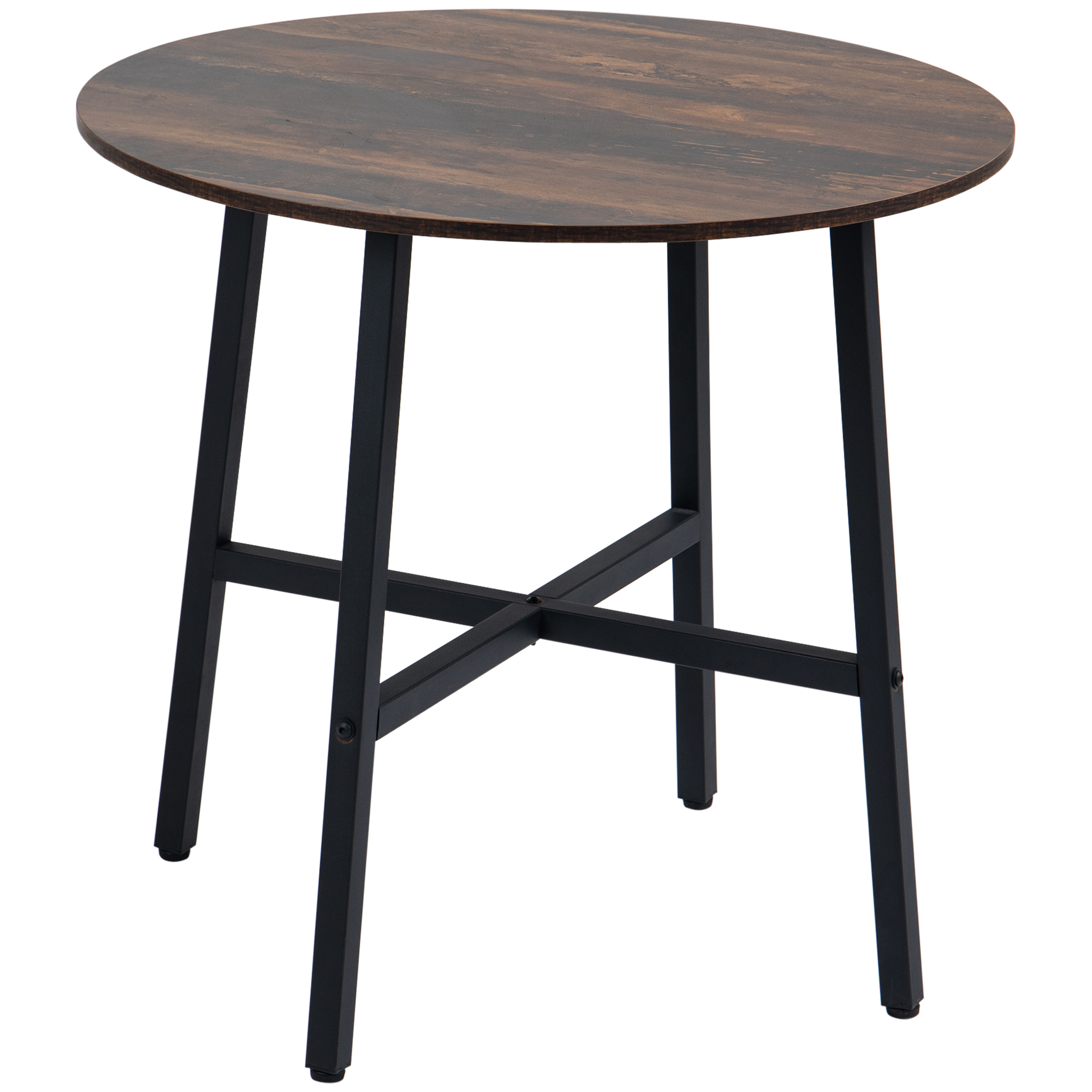 HOMCOM Esstisch Küchentisch, großer Tisch, Industriedesign, Rustikales Design, Φ80 x 76 cm, Braun