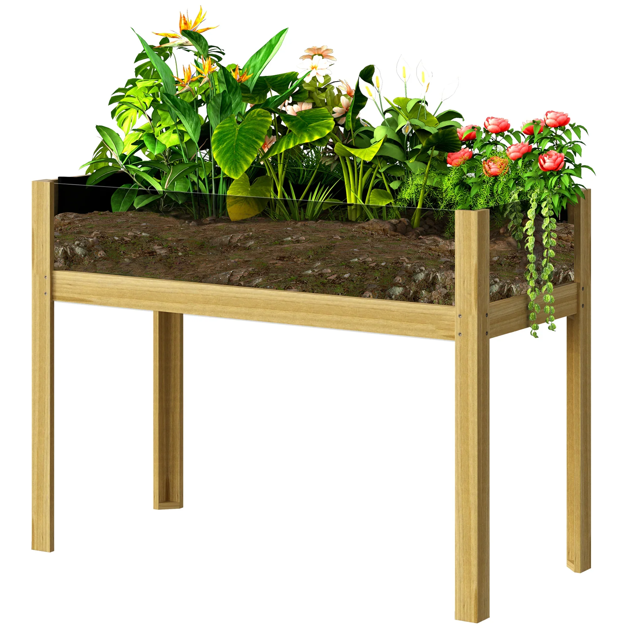 Outsunny Kweektafel met acrylpanelen & afvoergaten, 110 �� 50 �� 80 cm