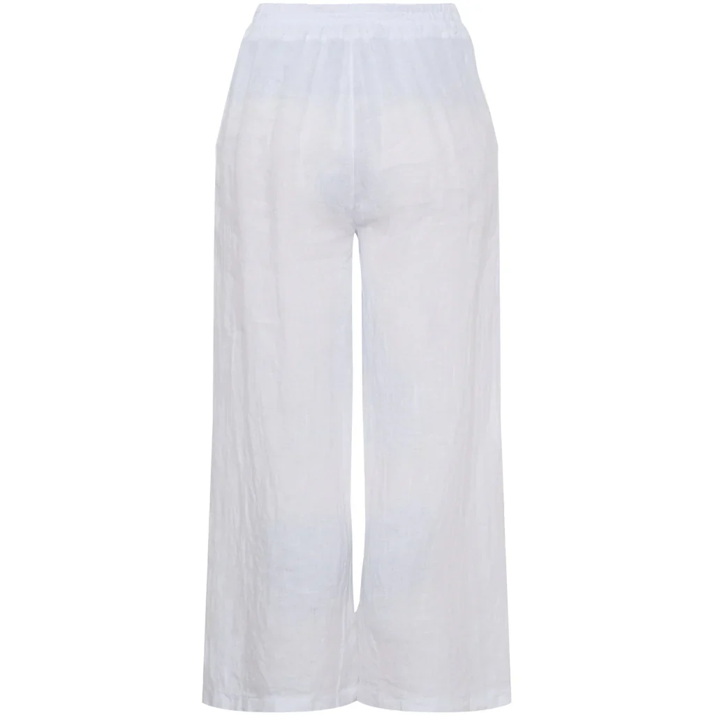 White Linen Trousers with Pockets