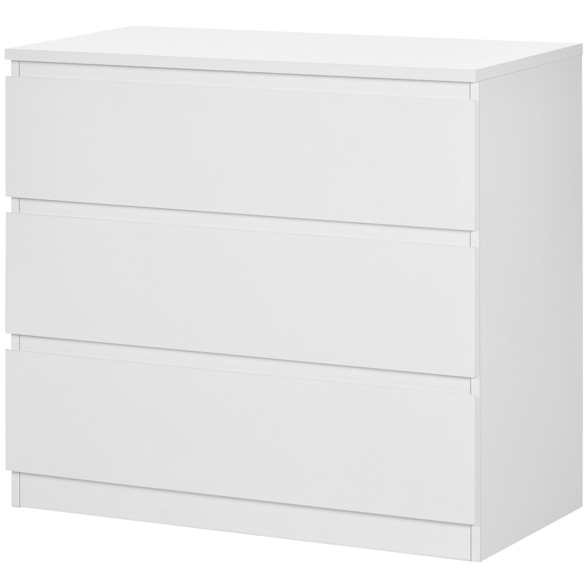 HOMCOM Schrank 3 Schubladen, puristisches Aufbewahrungsmöbel für Schlafzimmer, Innenräume, 80 B x 39 T x 73 H cm