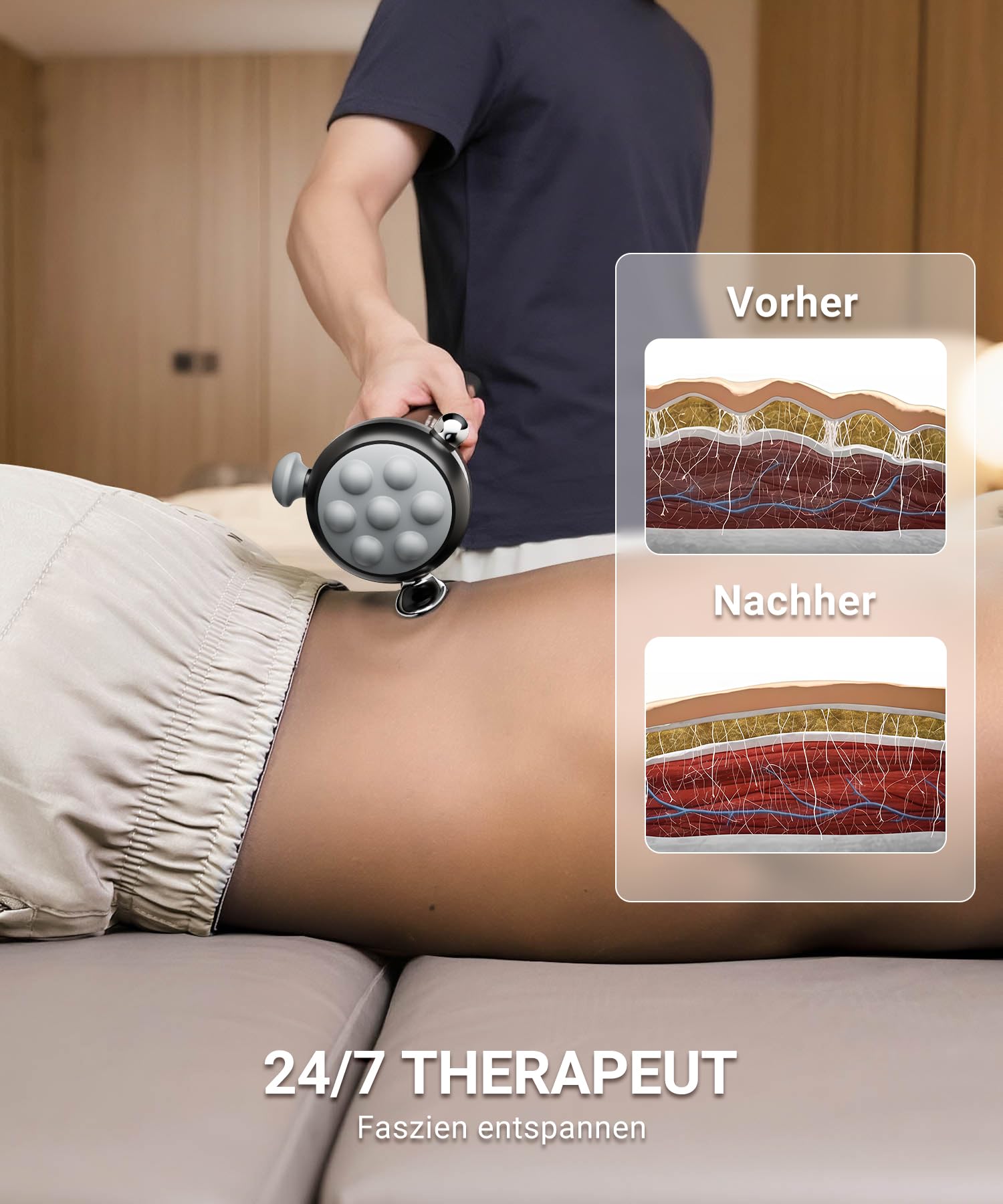 R1 Pro Max Therapiemassagegerät 360° Kopfmassage 5in1 120Hz professionelle Tiefenmassage für Entspannung