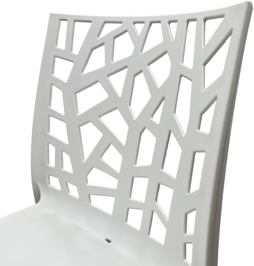 GLOUPIE Set 6 Sedie Matrix In Polipropilene Bianco, 55x47x82 Cm,Peso 4 Kg,Per Interno Ed Esterno,Made In Italy,Impilabili