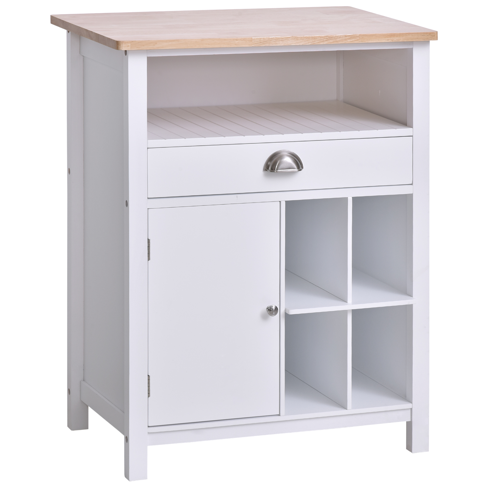 HOMCOM Küchenschrank, Weinschrank, Beistellschrank mit Schublade und Weinregal, Kommode, Sideboard für Küche, Wohnzimmer, Badezimmerschrank, Weiß, 70 x 45 x 88 cm