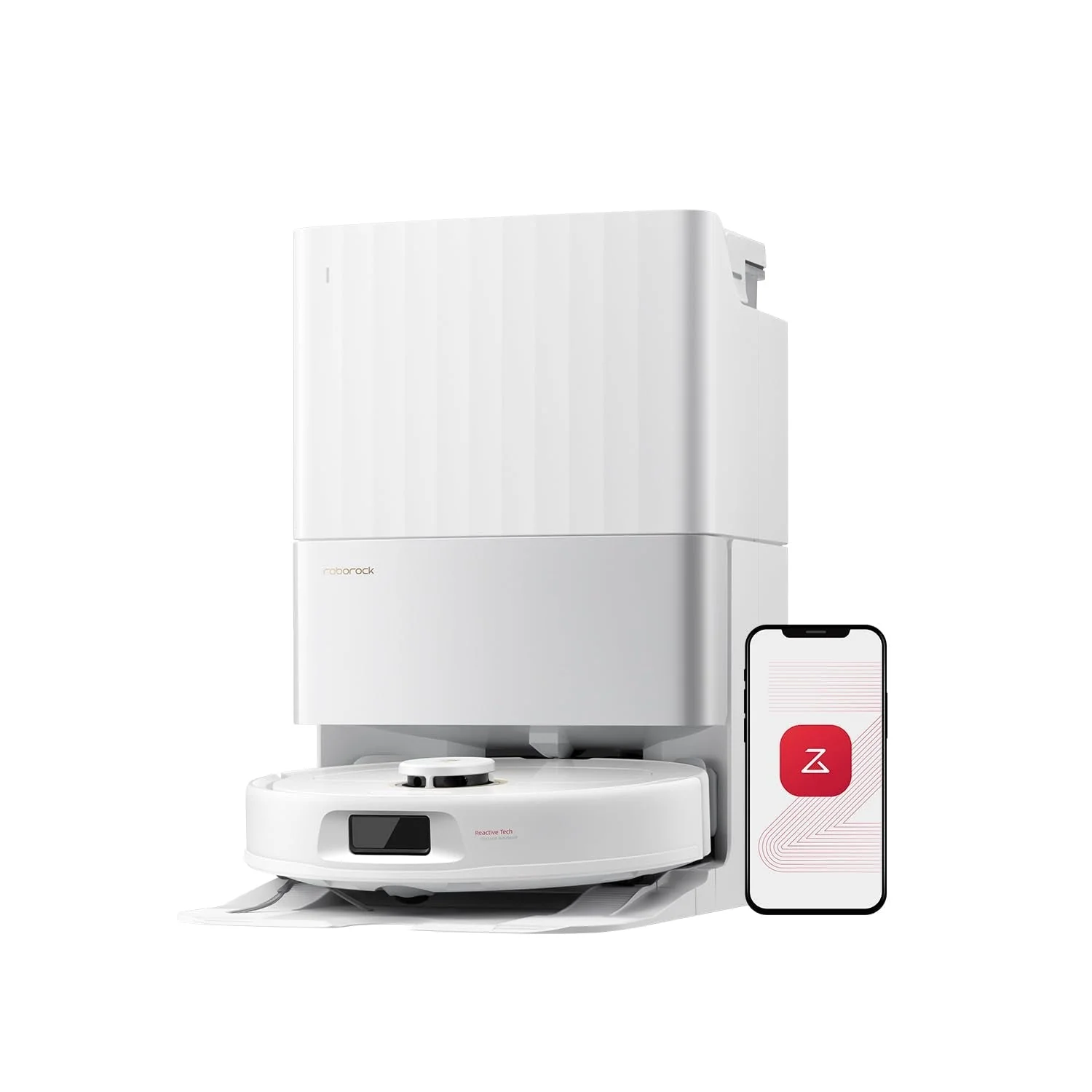 roborock Qrevo S5V Saugroboter mit Wischfunktion&Hebarem Wischmopp, 12.000Pa Saugkraft, Zero-Tangle System, Warmlufttrocknung, Intelligente Hindernisvermeidung, Multifunktions-Dockingstation (Schwarz)