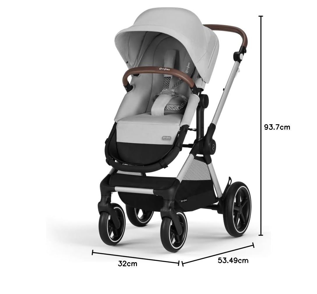 CYBEX Gold Kinderwagen EOS Lux 2-in-1, Reisesystem, Ab Geburt bis 22 kg (ca. 4 Jahre), Moon Black
