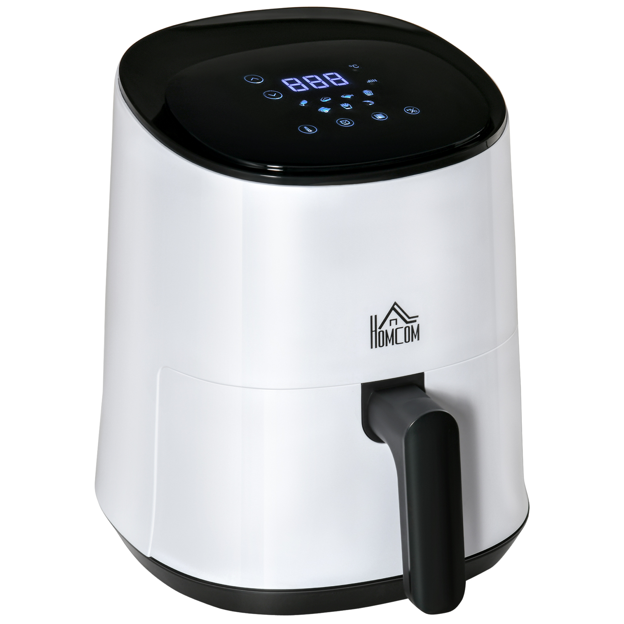 HOMCOM Heißluftfritteuse 2,5 L 1300W , 7 Funktionen, Antihaftbeschichteter Korb