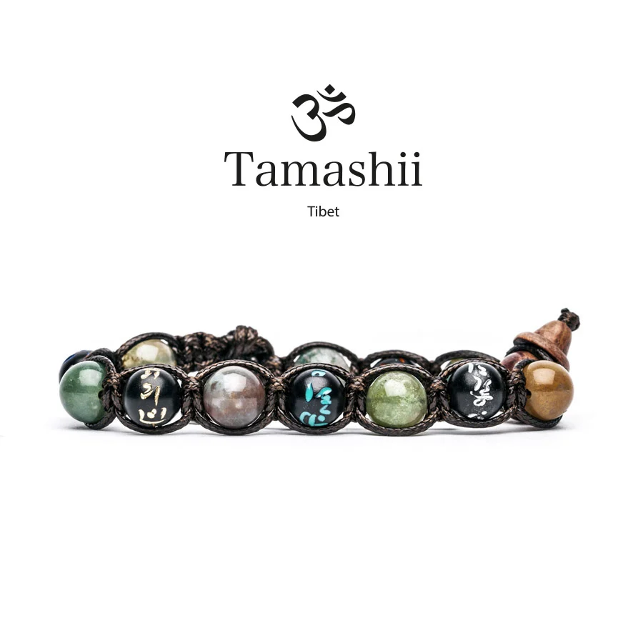 Bracciale Tamashii BHS200-17 mantra in agata muschiata