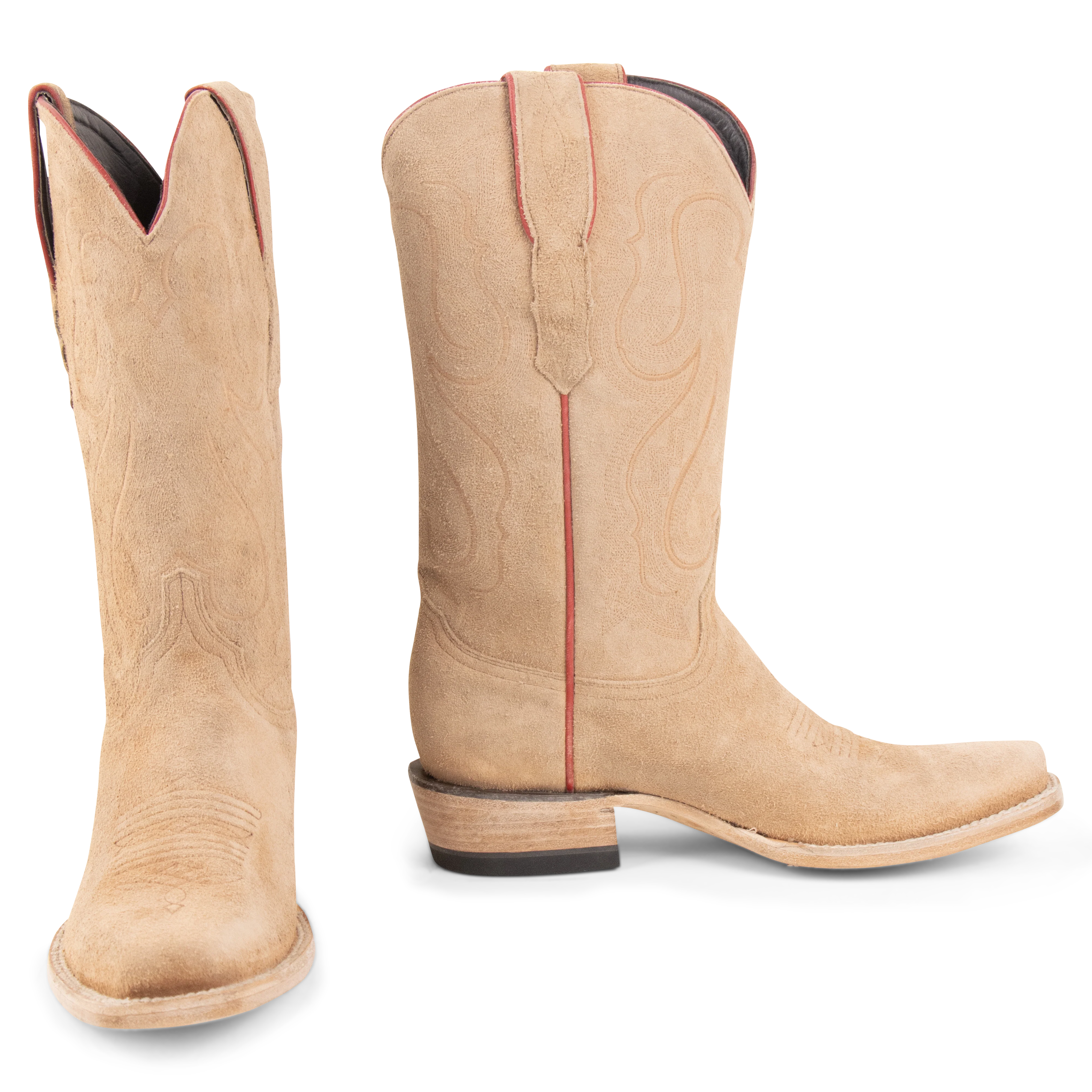 Resistol Boots Stonewashed Rough Out Tan - Cutter Toe