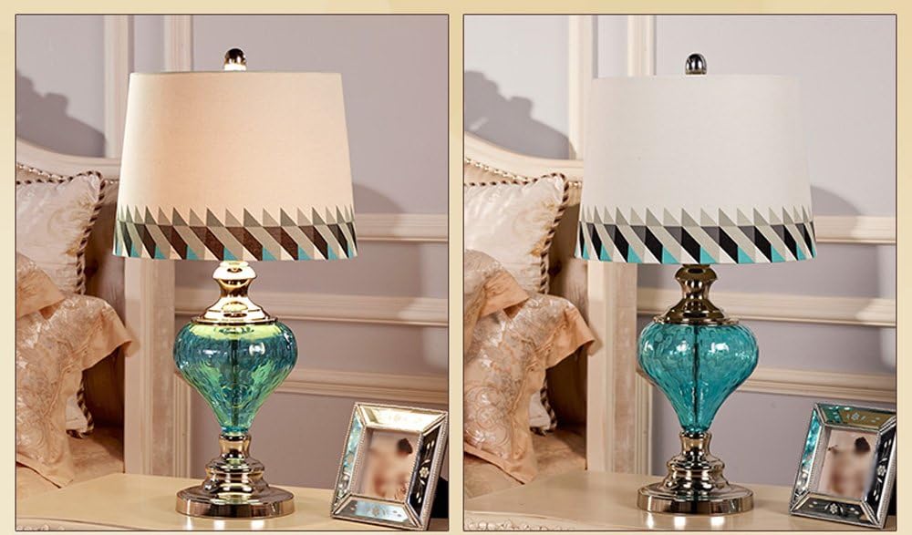Nachttischlampen, Touch-Lampen, kleine Lampen, Nac Tischlampe aus Glas und Baumwolle im neoklassischen Stil ohne Glühbirne