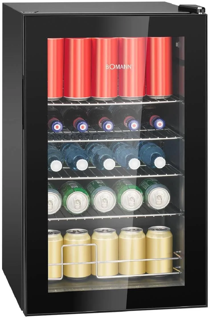 Bomann Kühlschrank mit Glastür, Flaschenkühlschrank 63 L
