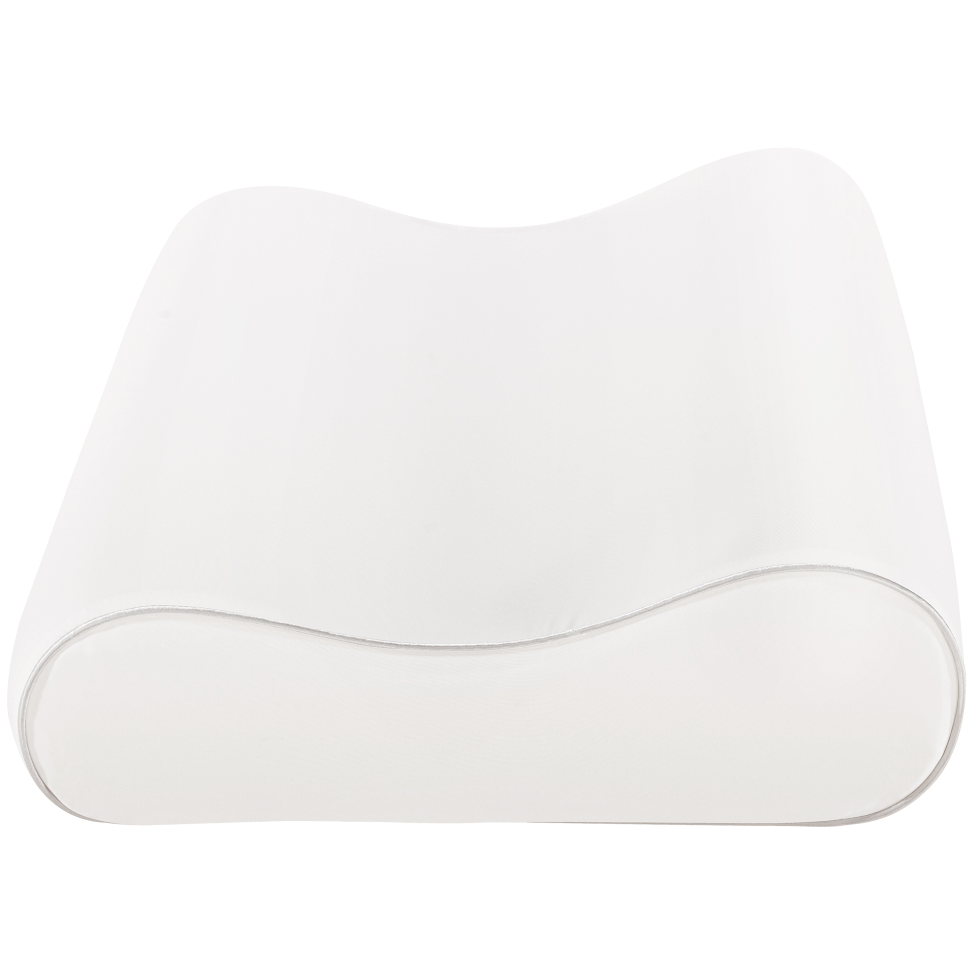 HOMCOM Memory-Foam-Nackenkissen mit doppelter Höhe und abnehmbarem Bezug, 60x40x10/12 cm, Weiß Creme