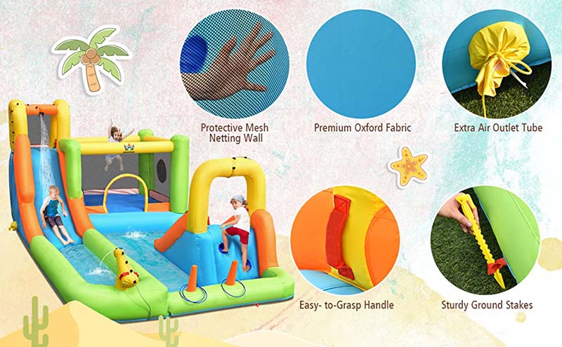 Eletriclife Inflatable Water Slide Park Bounce House Without Blower