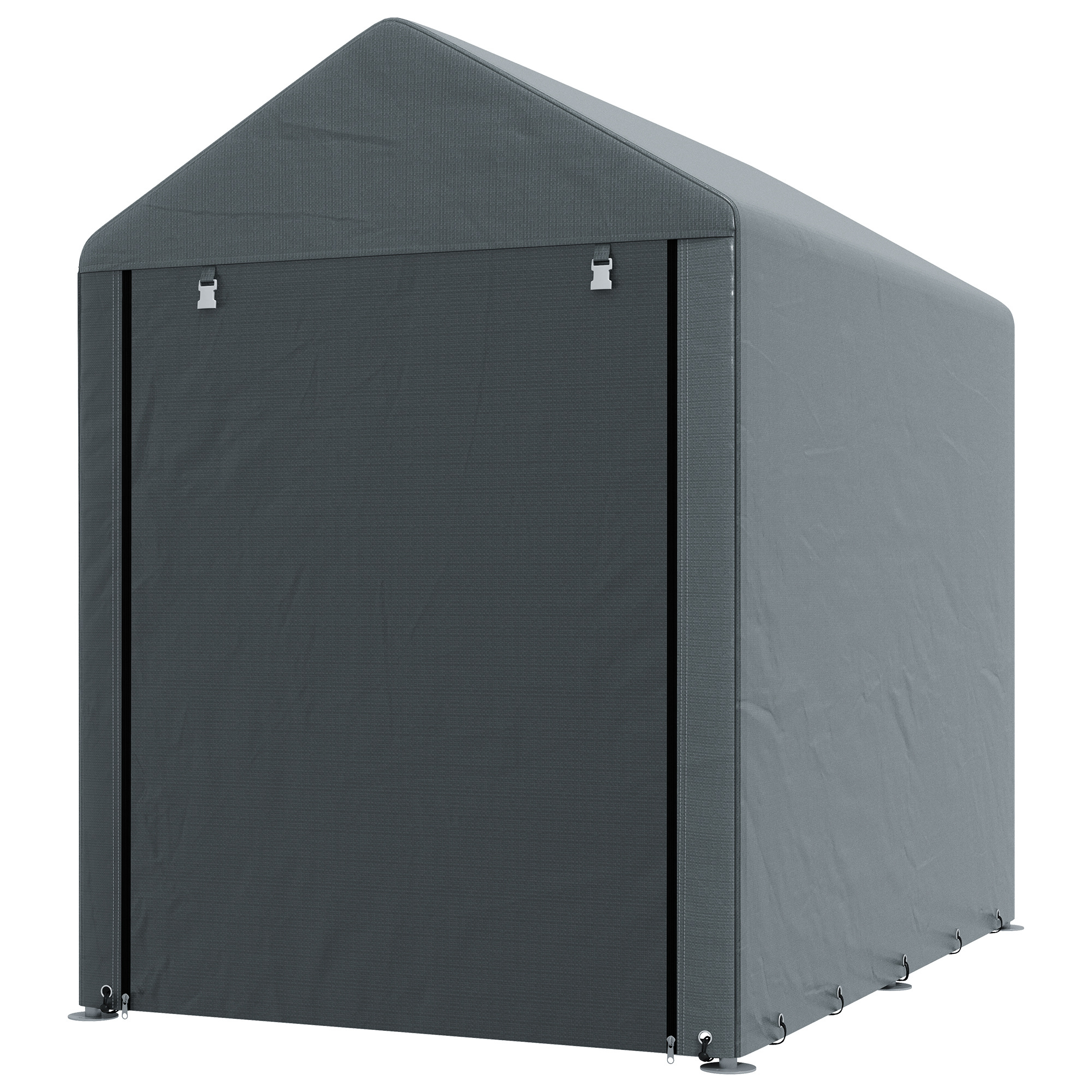 Outsunny Gartenschuppen, Lagerzelt, robust & wetterfest, Stahlrahmen, 1,2x1,8x1,6m, Dunkelgrau