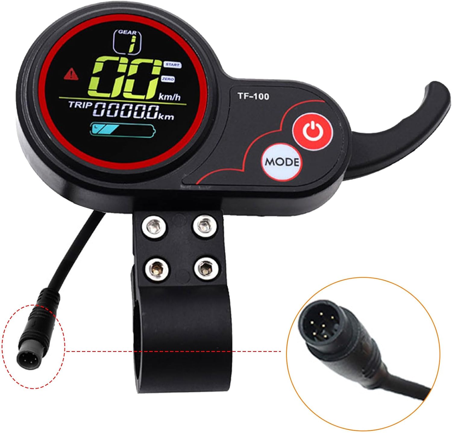 6 Pin Pannello Display Scooter Elettrico 48V TF?100, Accessori Modifica Pan Display LCD,Controller Strumento Comunicazione,Kit Schermo Cruscotto,Indicatore Strumenti per 10