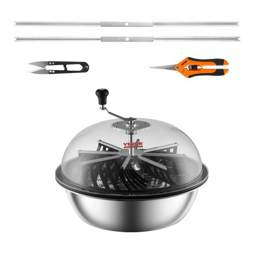 VEVOR 24" Erntemaschine Manuell Trimmer Blattschüssel-Trimmer mit 3 Arten von Edelstahl-Klingen zum Schneiden von nassen/trockenen Pflanzen Tumble Cutter Bowl Erntemaschine Grow