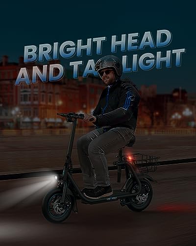 URBANMAX C1 Elektrische Step met Zadel, Krachtige 450W Motor en Bereik Tot 22 Mijlen