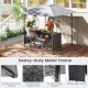 3-Piece Patio Bar Set 8 x 8 FT Double-Tier Grill Gazebo with 2 Bar Stools