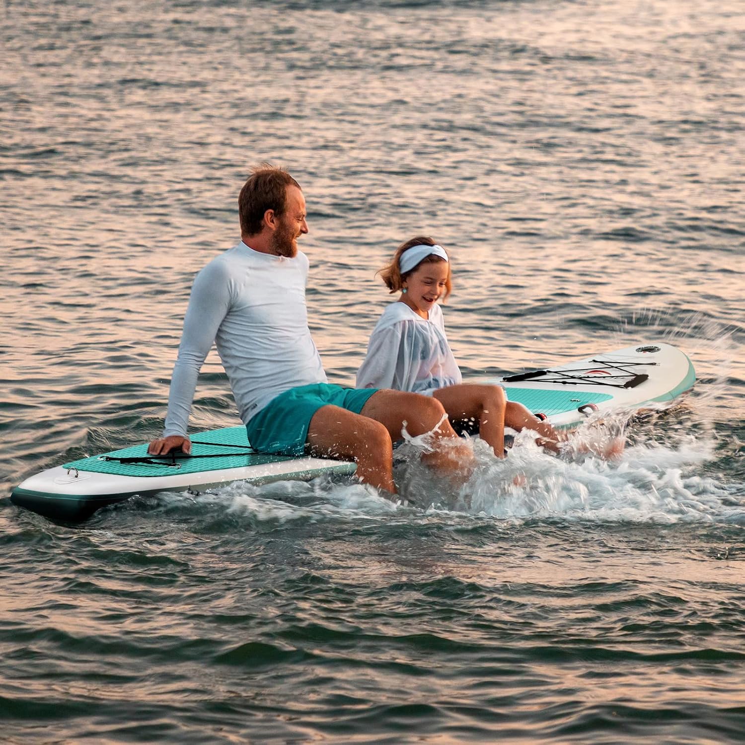 Abahub Tavola SUP Gonfiabile, 320x78x15cm Set Tavola Stand Up Paddle, Blu/Verde/Arancione/Rosso con Pagaia in Alluminio Regolabile, Sedile Kayak, per Kayak, Canoa, Pesca